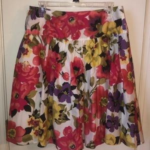 NWOT! Gorgeous Floral High Waist Pleated Skirt!